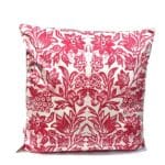 back of square velvet cushion