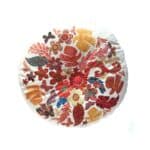 Round Velvet Cushion Florabel White