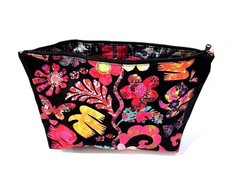 Canvas Make Up Bag Florabel Black