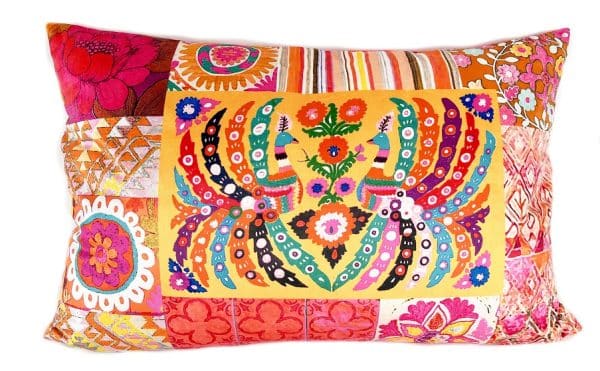 Velvet Rectangle Cushion 60 x 40 cm Orange Samarkand