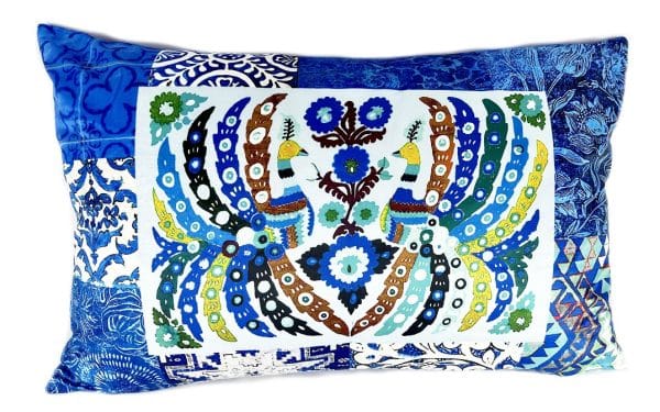 Cushion Rectangle Velvet 60 x 40 cm Blue Nomad