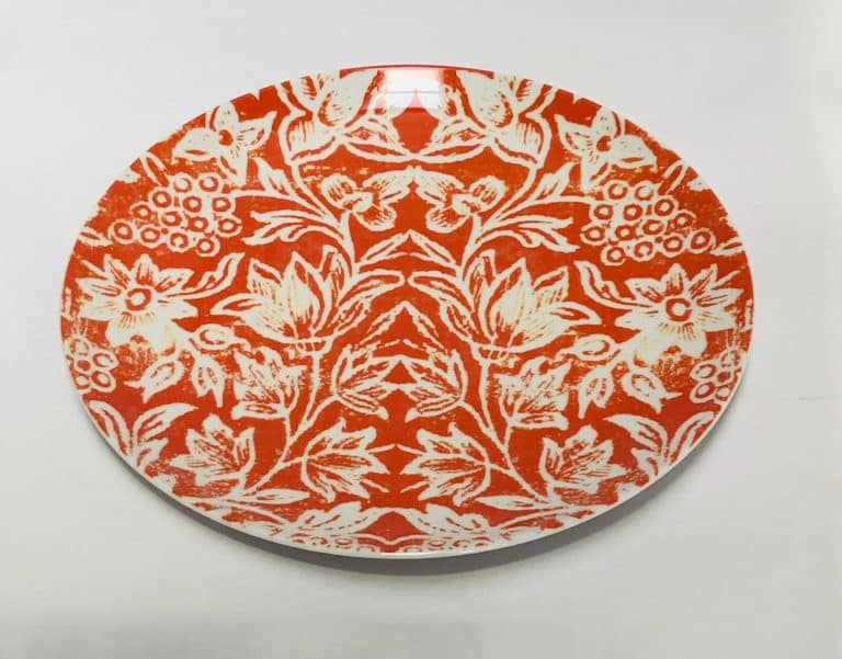 Porcelain Dinner Plate Spice Island Tangerine brightly printed unique homewares australia