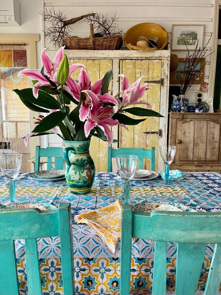 Canvas Tablecloth Medina Stripe by Anna Chandler Design