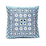 Velvet Square 50 cm cushion Palazzo Blue and White