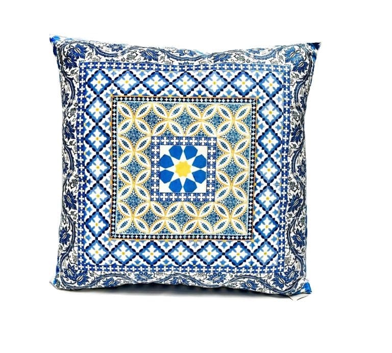 Velvet Cushion Palazzo Blue And White