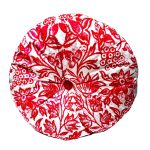 Round Velvet Cushion Florabel White