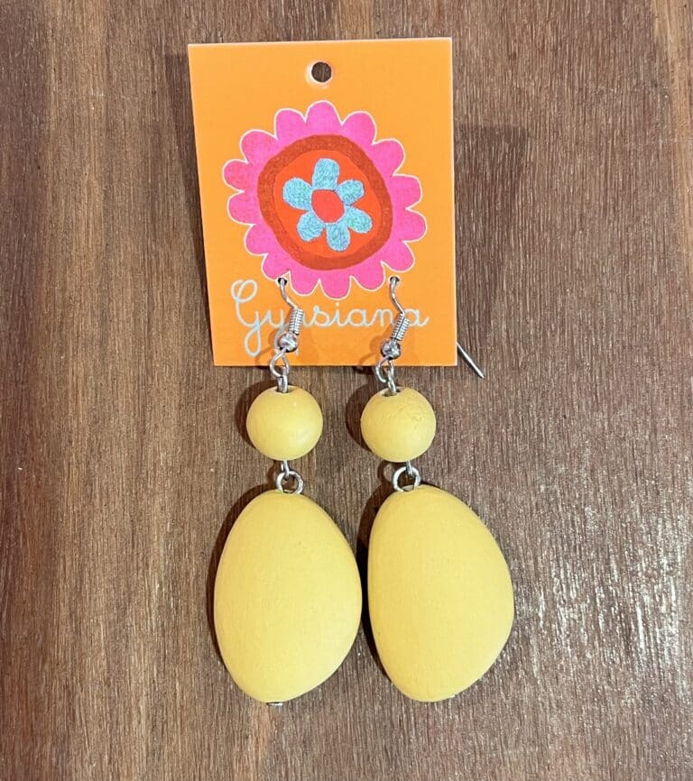 Drop Bead Earrings Mustard