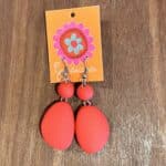 Drop Bead Earrings Deep Orange