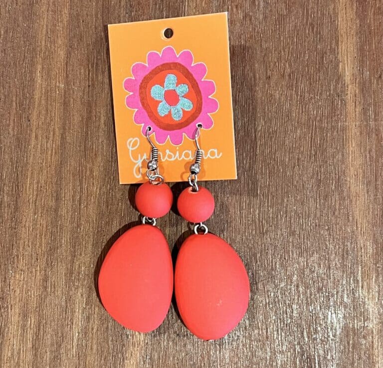 Drop Bead Earrings Deep Orange