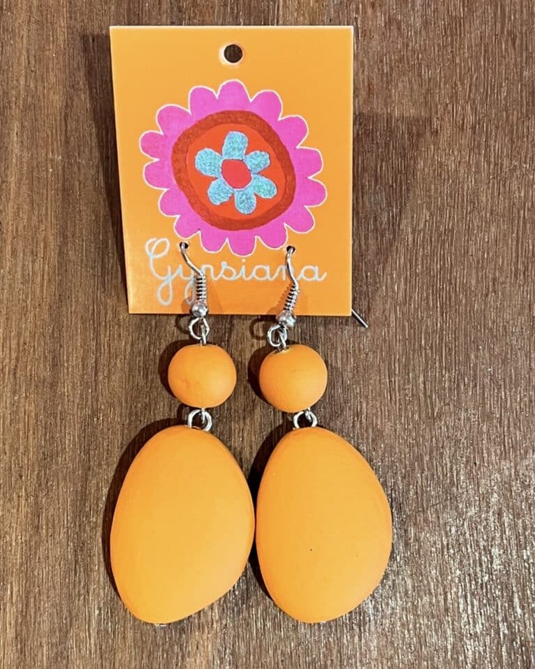 Drop Bead Earrings Orange