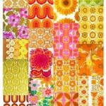 Cotton Tea Towel Seventies Orange by Anna chandler Design