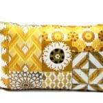 Cushion small velvet Kasbah mustard and ochre