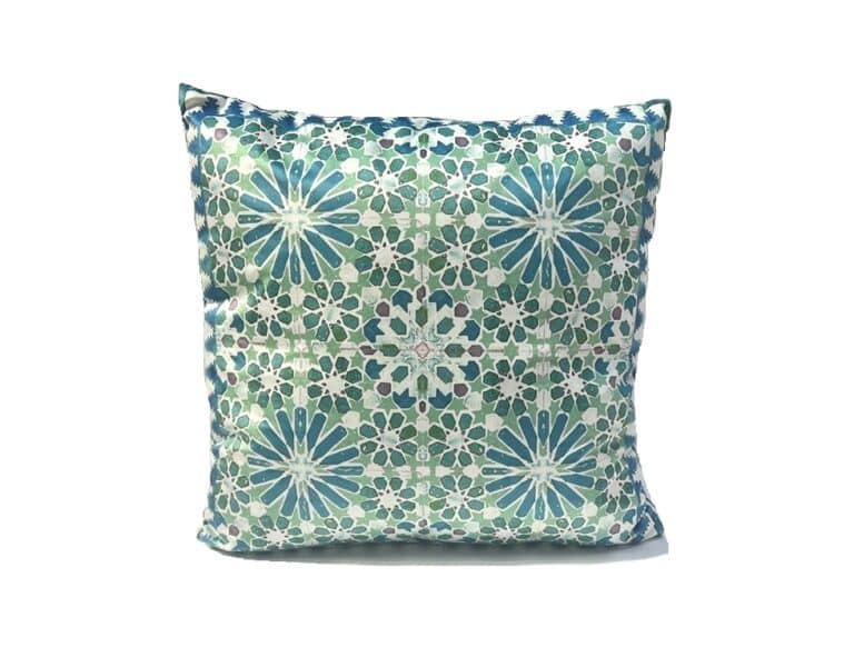 Back of square velvet cushion Casabalanca Turquoise